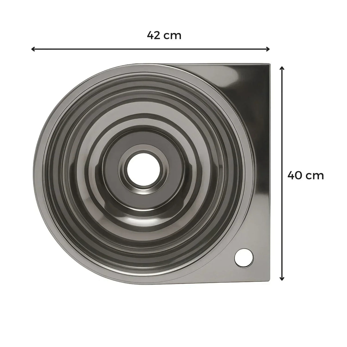 Set Lavamanos Acero Inoxidable 40x42cm + Kit Pedal + Desague