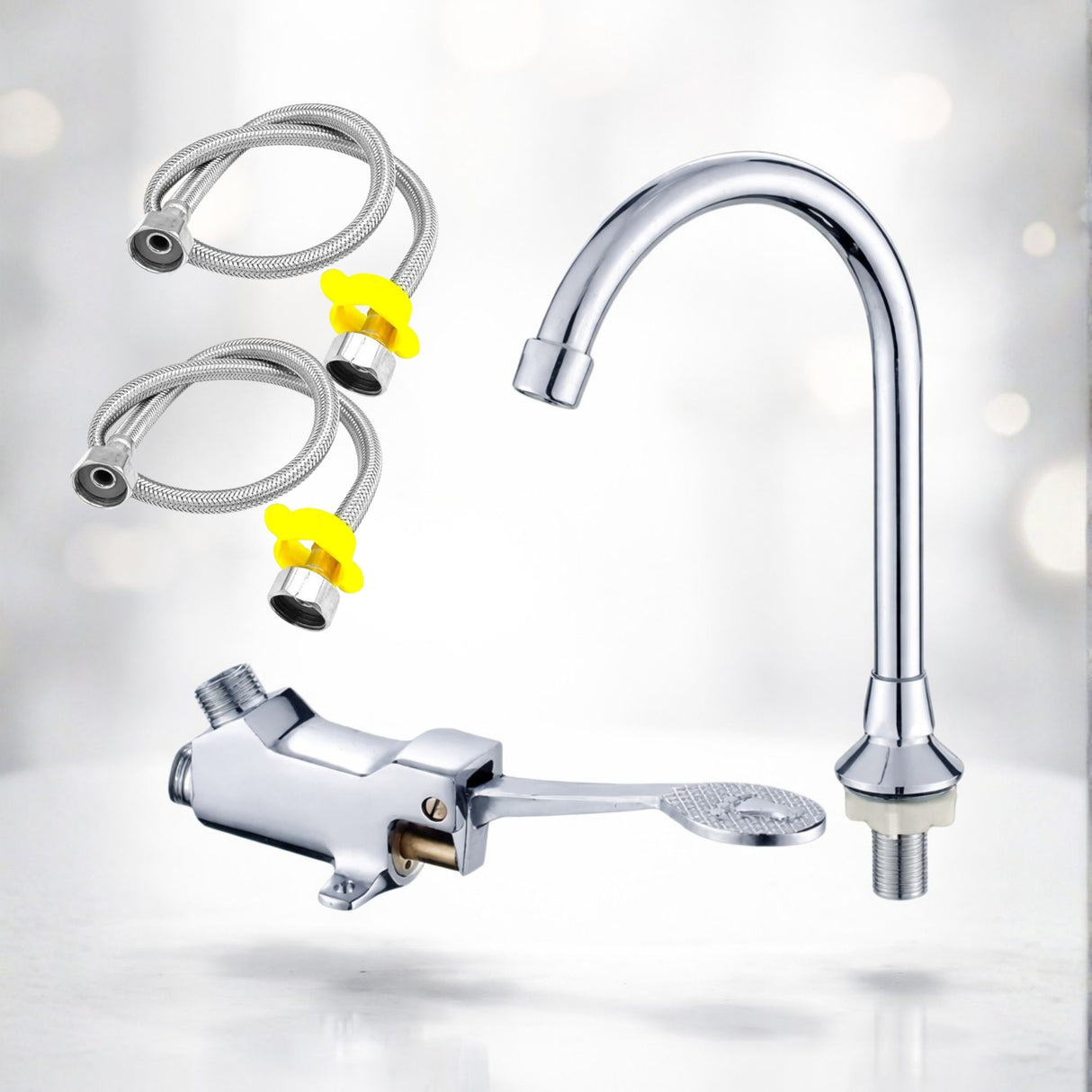 Kit Válvula Grifería Pedal Alto Tráfico Institucional Manos Libres