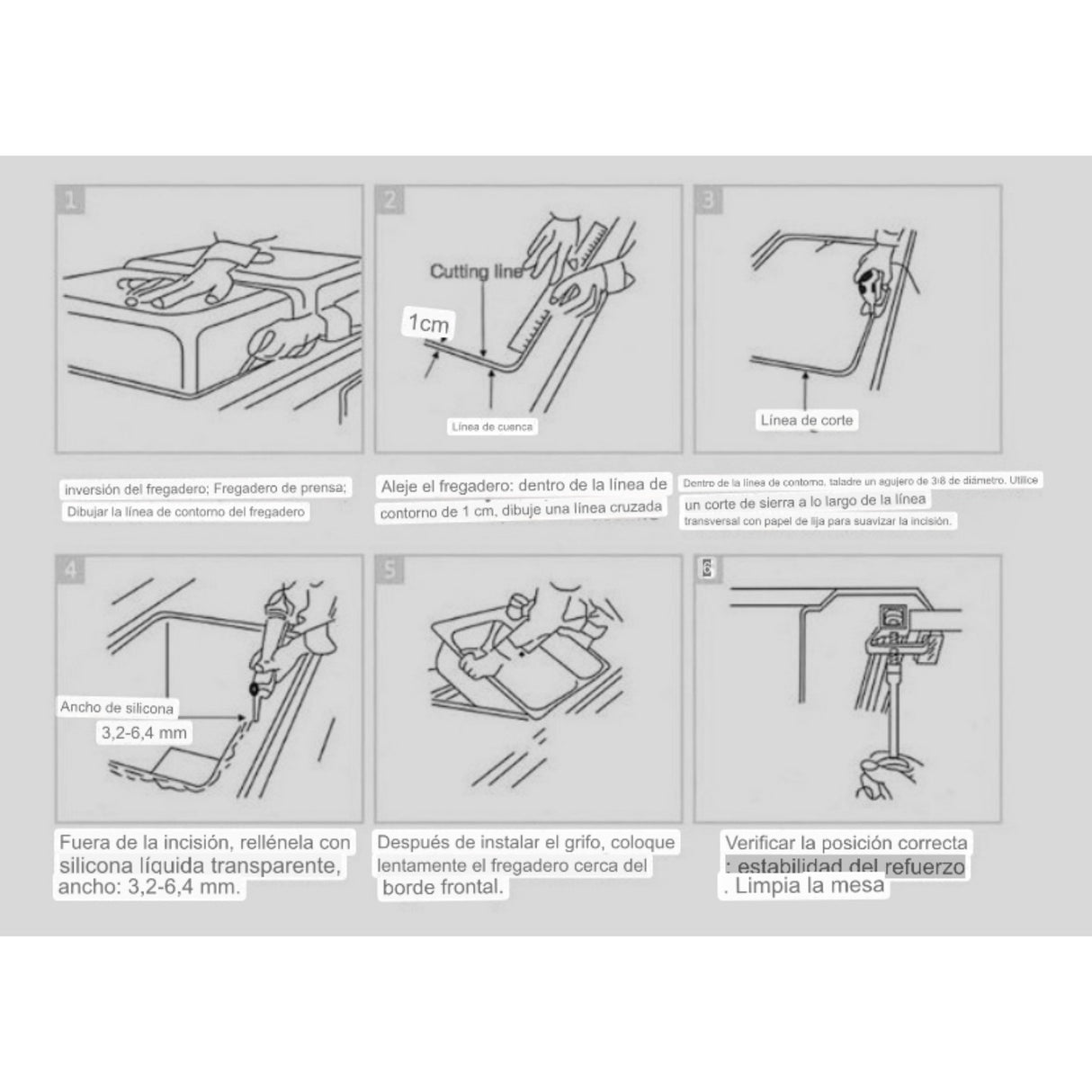 Lavaplatos Empotrar Acero Inoxidable Silver 60x45cm Alta Resistencia