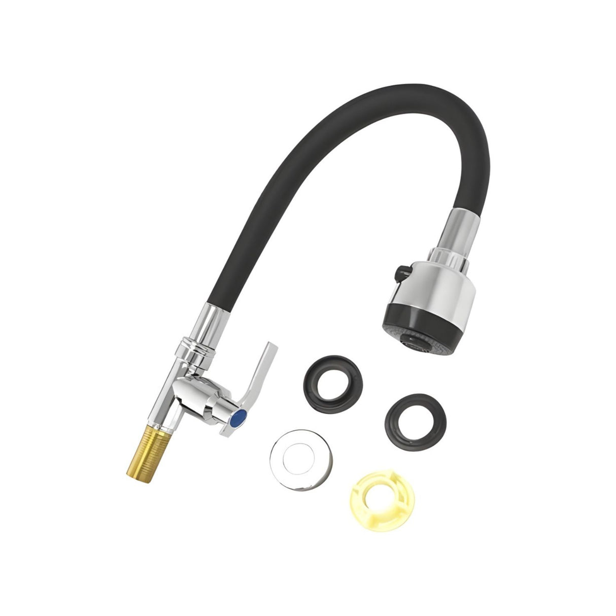 Grifería Flexible Negro Lavaplatos Cuello Silicona 360° Mesa