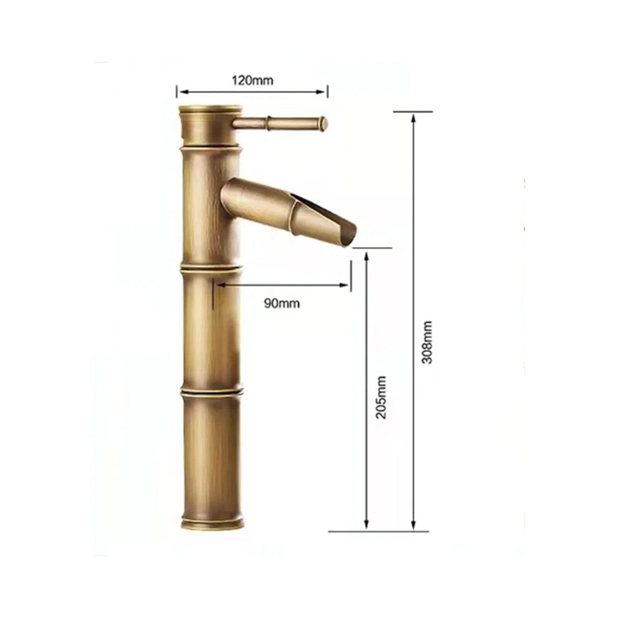 Grifería Monocontrol Cascada Alto Bambú