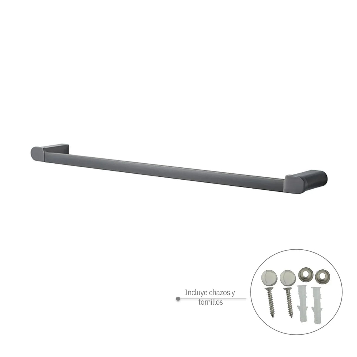 Toallero Barra Gris Níquel Antihuellas Kassel