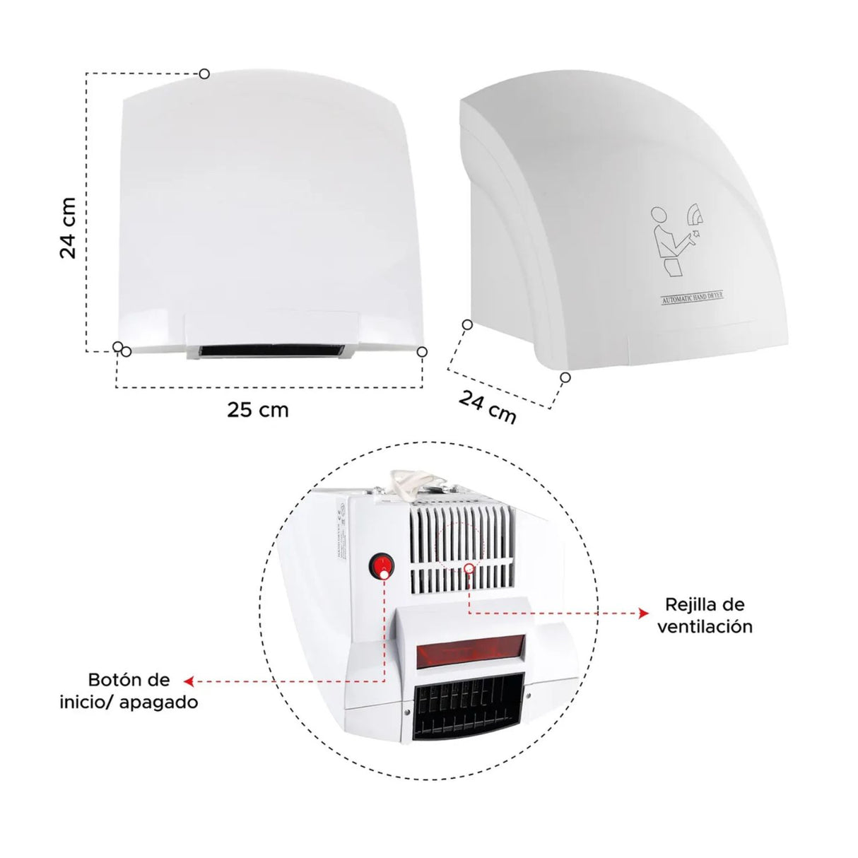 Secador De Manos Con Sensor 110 Voltios.