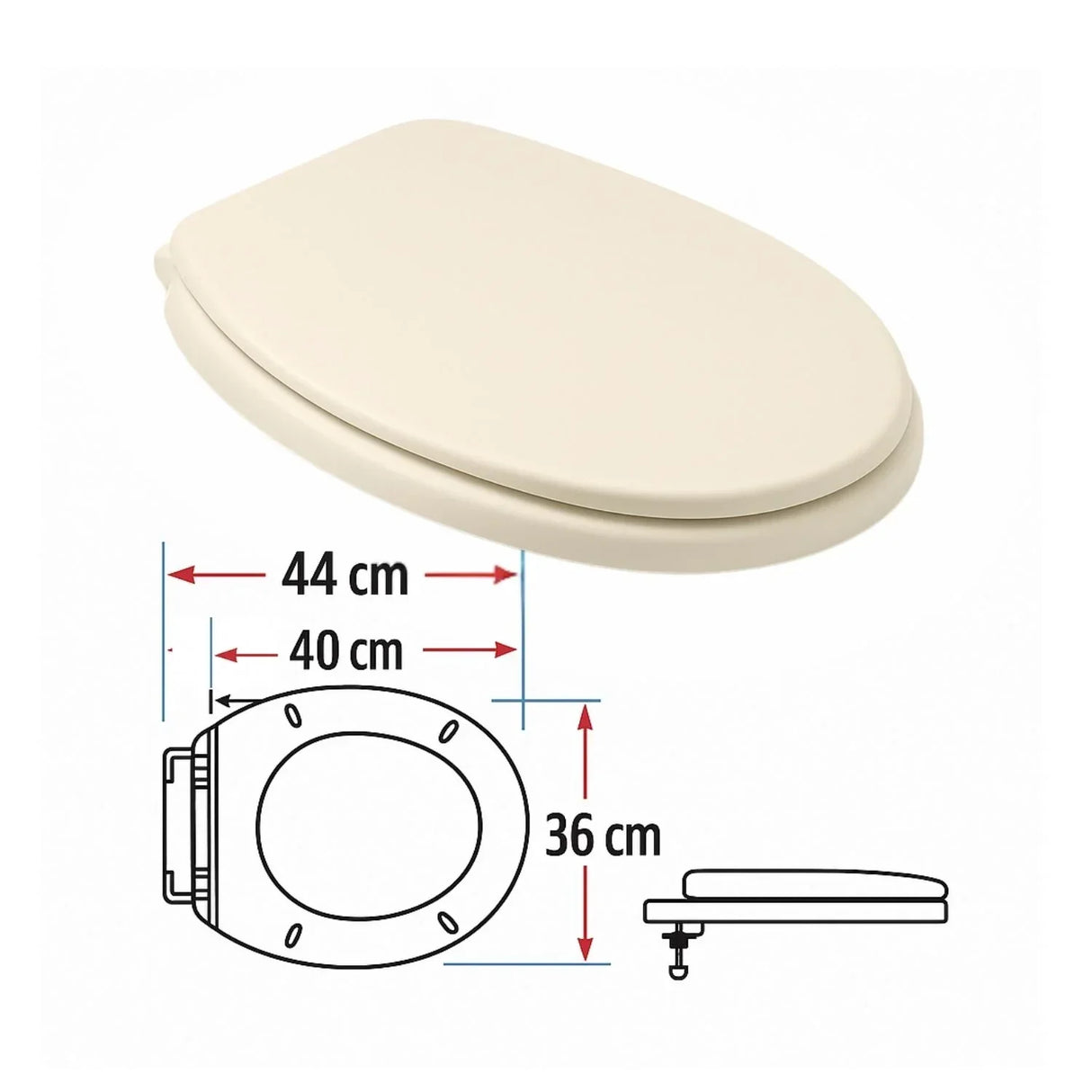 Tapa Asiento Sanitario Redonda Bone Cierre Lento