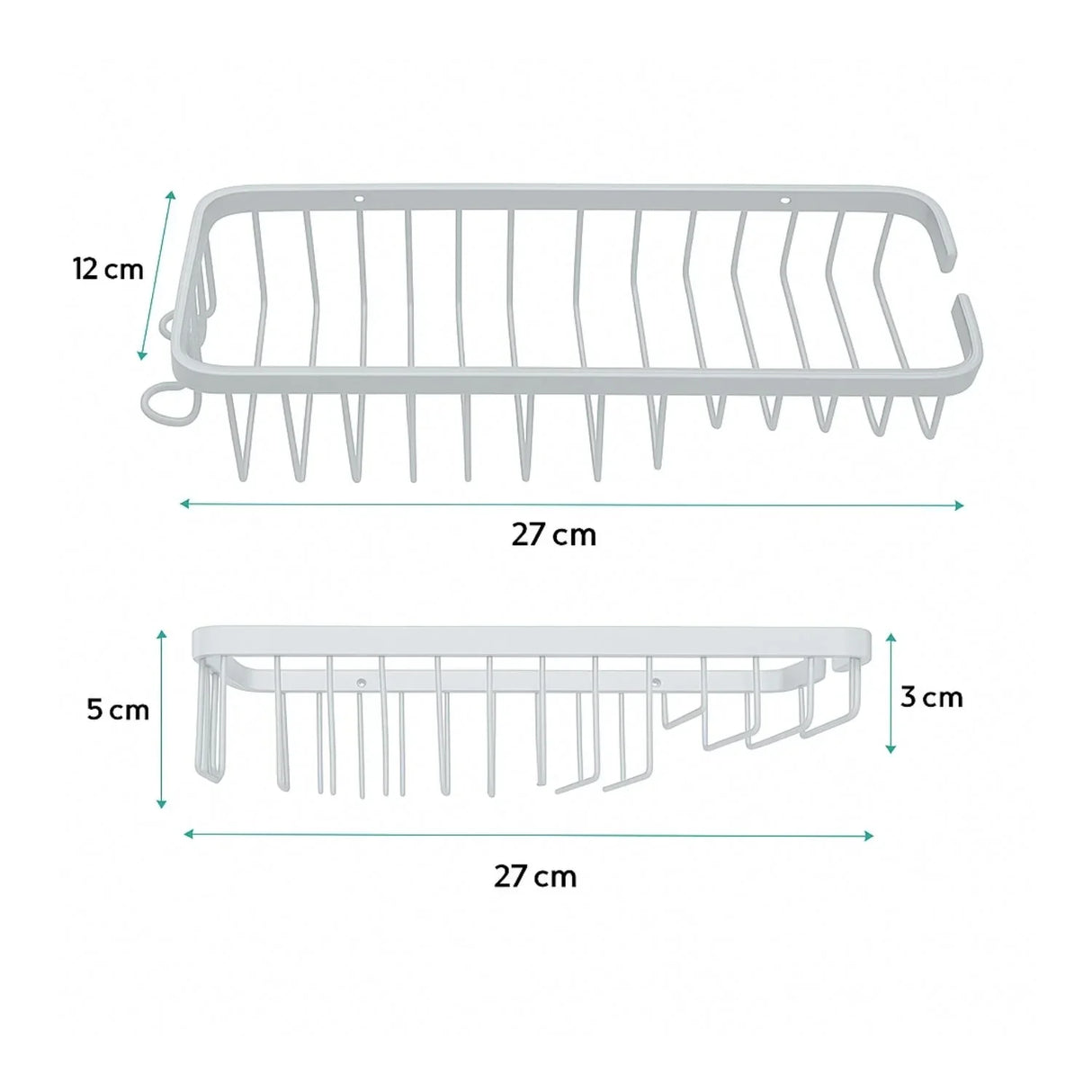 Pack x 2 Jabonera Baño Metálica Cromada Malla Rectangular 27Cm Ducha
