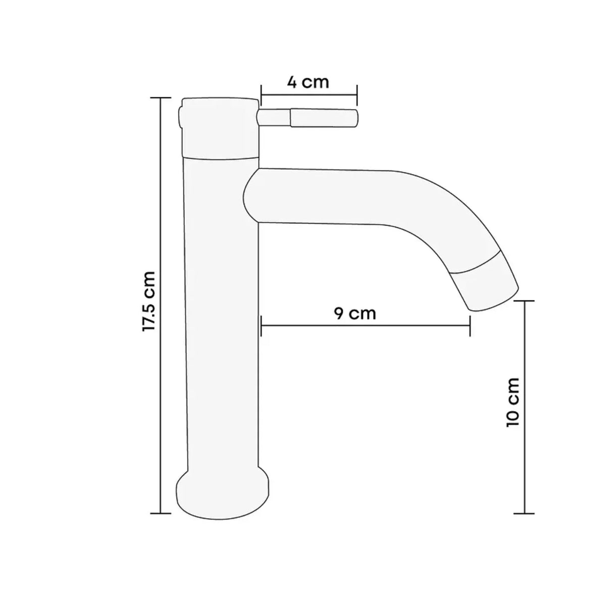 Grifería Llave Lavamanos Baja Satin Agua Fría, Cierre Rapído con Aireador