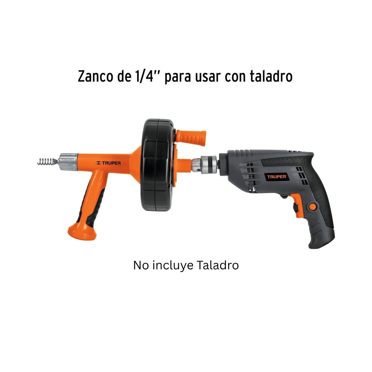 Sonda Destapacaños Manual O Taladro 7.6m Acero Punta Espiral