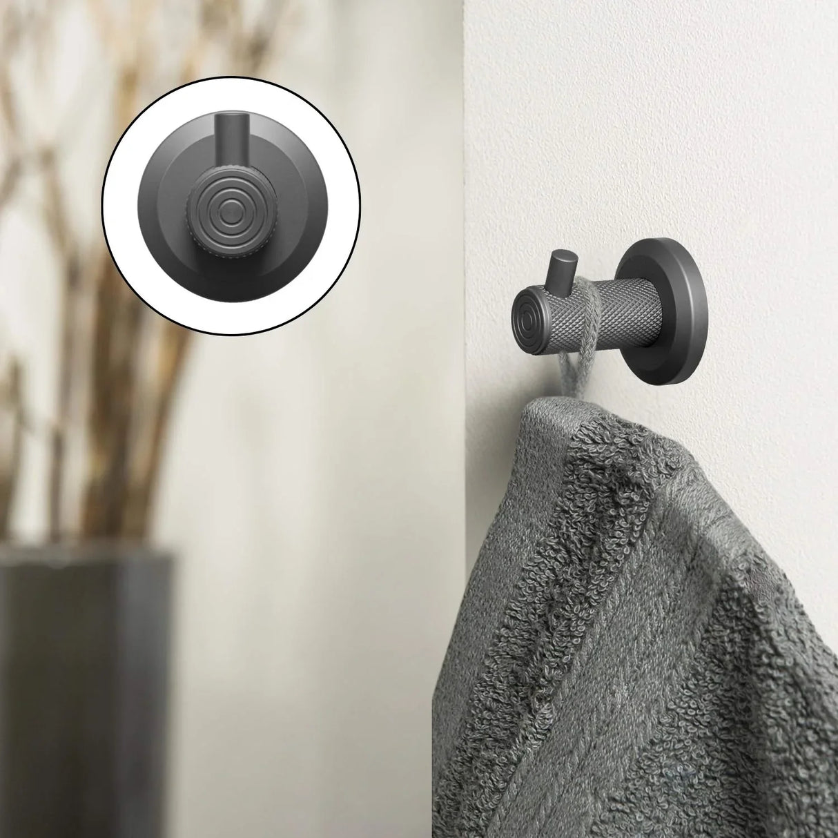 Perchero Sencillo Labrado Zafiro Gun Gris - Aluminio de Alta Calidad