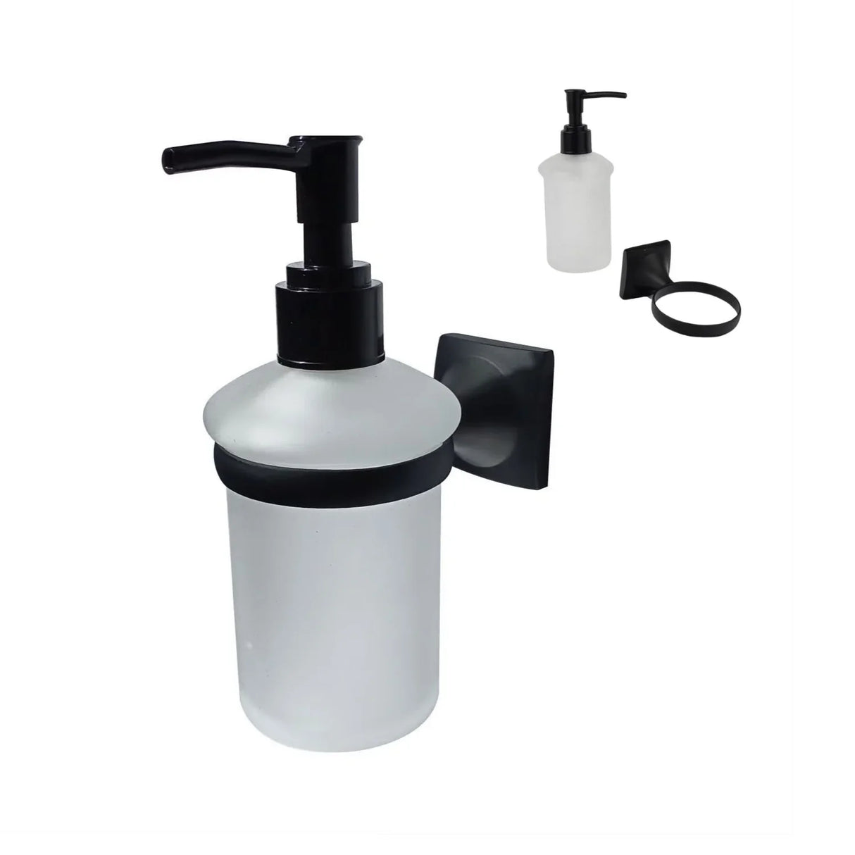 Set De Accesorios Baño Negro Metálico Línea Quadrato Negro Mate 4 Piezas– Alta Calidad