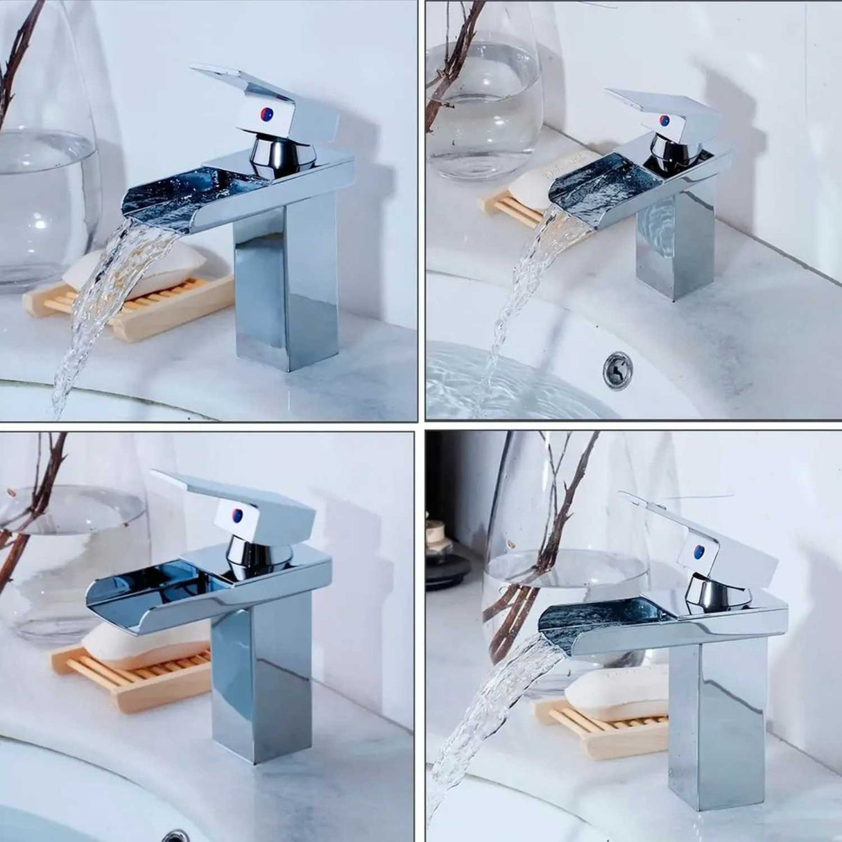 Grifería Lavamanos Bajo Cascada Monocontrol 20 cm con Salida Tipo Cascada