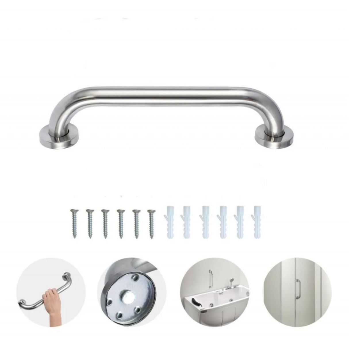 Barra de Seguridad en Acero SUS304 Satinado 80 cm – Resistente y Fácil Instalación