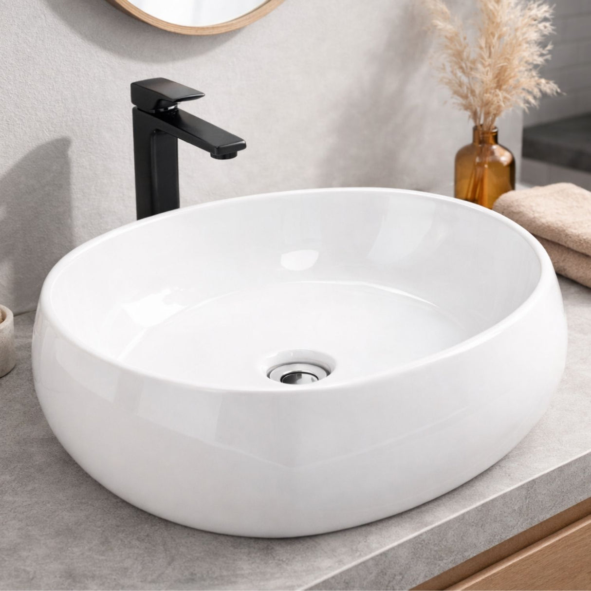 Lavamanos Fiorentino Blanco Sobreponer en Porcelana 40 x 37 x 15.5 cm