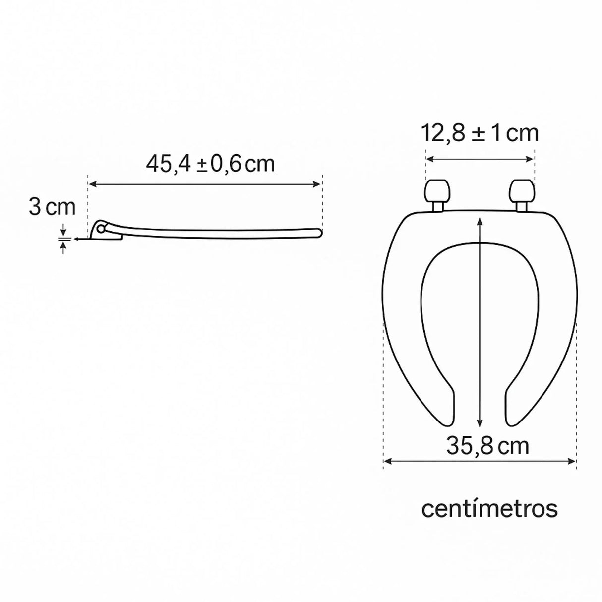 Tapa Asiento Herradura Sanitario Blanco Institucional