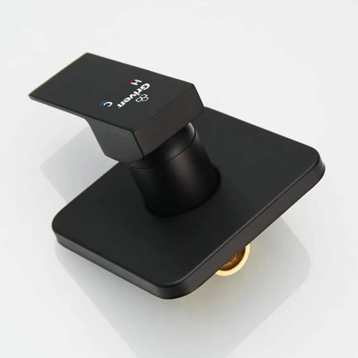 Grifería Monomando Ducha Negro Mate Línea Cuadrato