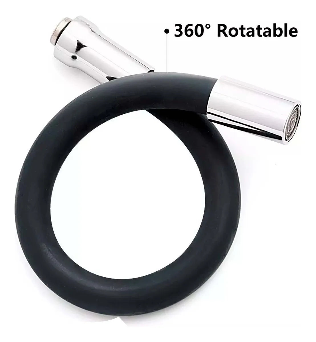 Grifería Llave De Mesón Agua Fria Flexible Negro Negro Mate