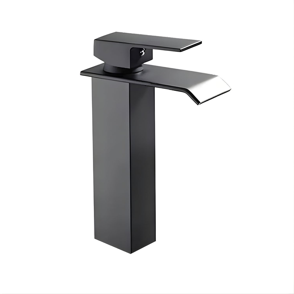 Monocontrol Lavamanos Alto Cascada Gris 28 cm Altura – Pico 17 cm – Rosca 1” – Grifería Moderna
