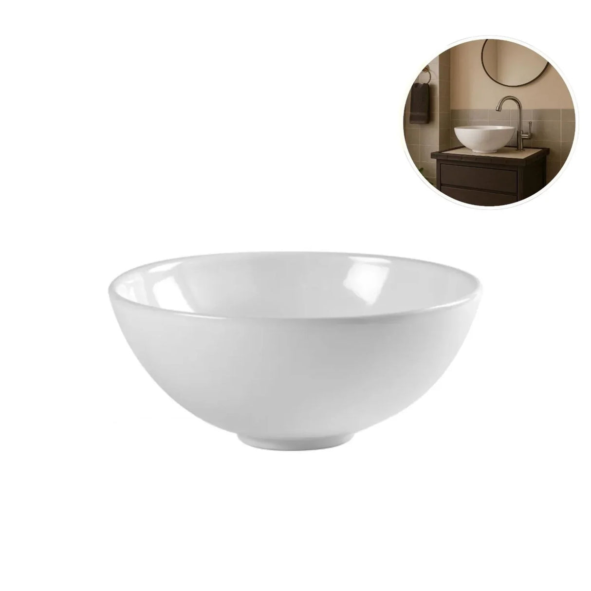 Set Lavamanos Baño Cerámica Con Mueble 40X30X38.5 Moderno Café