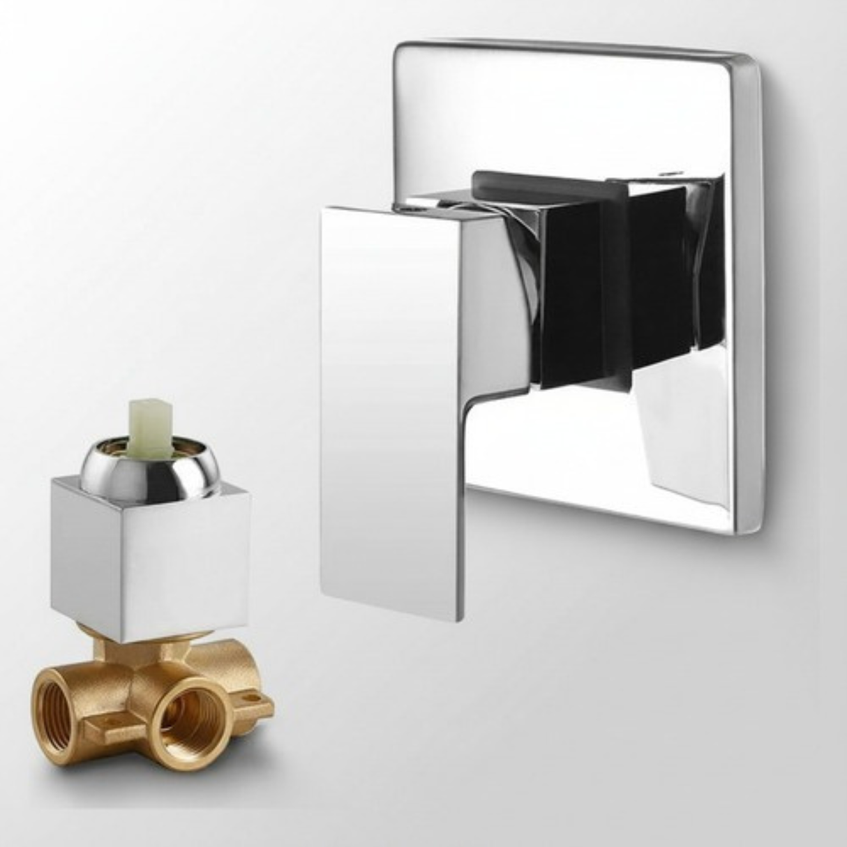 Mezcladora monocontrol p/ducha cuadrado acabado cromo