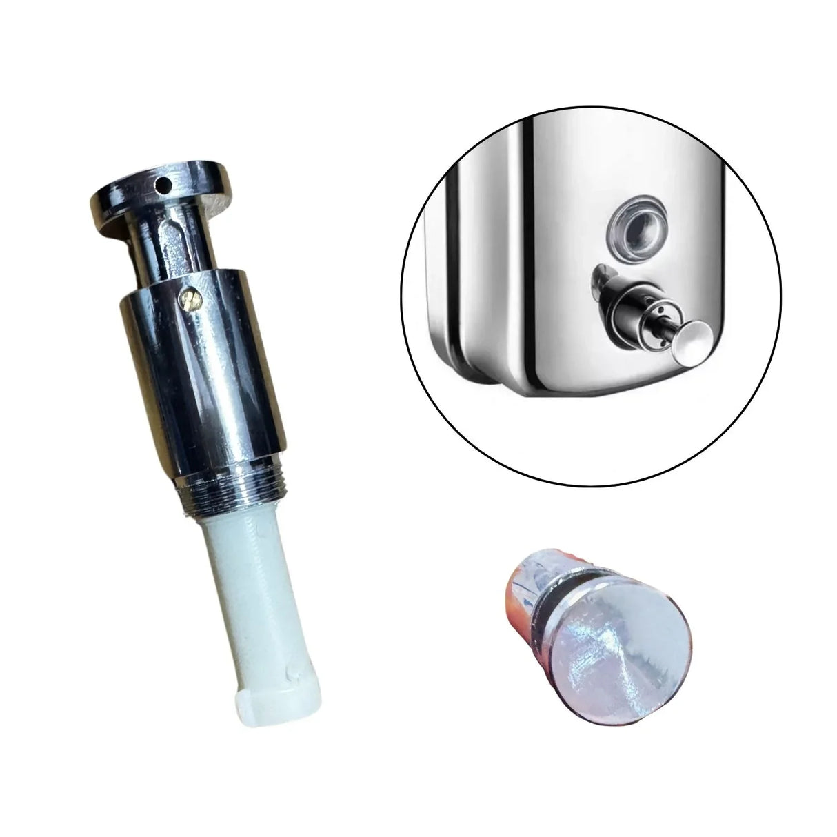 Repuesto de Válvula para Dispensador de Jabón en Acero Cromado