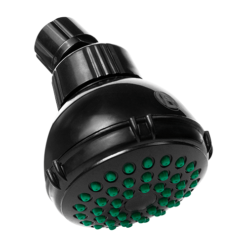 Cabeza de ducha en ABS negra vista original 4