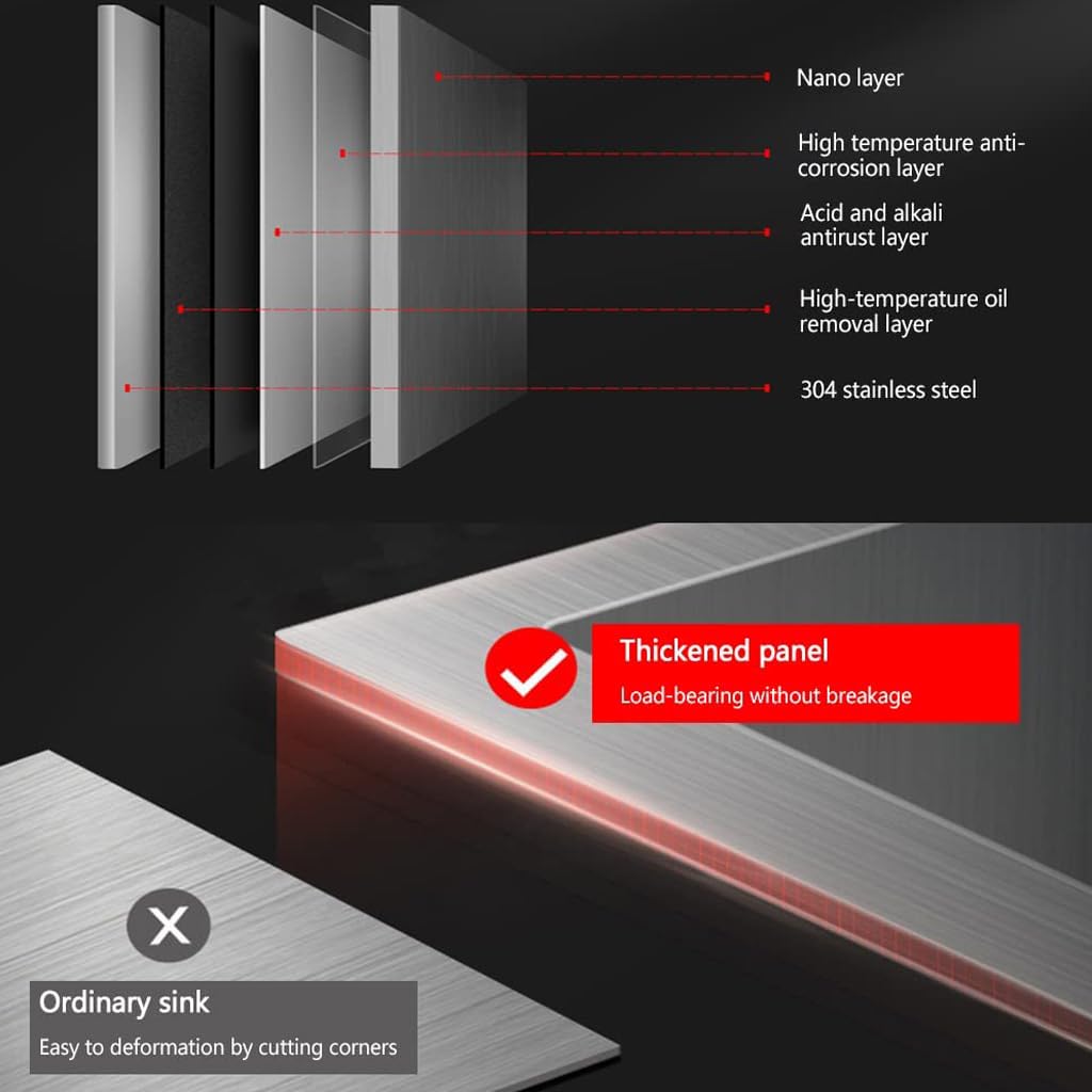 Lavaplatos Lujo de Acero Inoxidable Artline con Estación de Trabajo