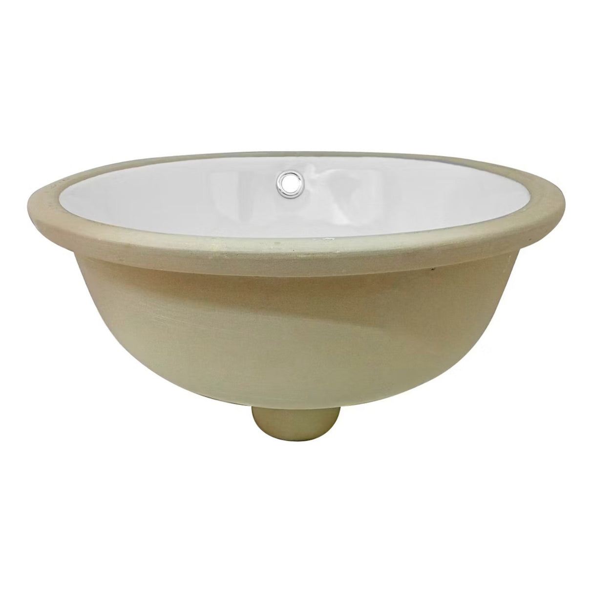 Lavamanos Blanco En Porcelana Diseño Redondo 33 Centímetros