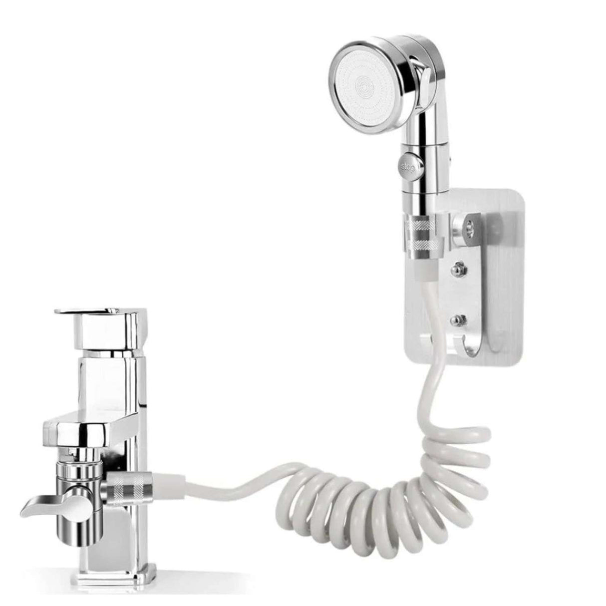 Extensor de Grifo con Ducha de Mano Flexible Alta Presión para Lavamanos