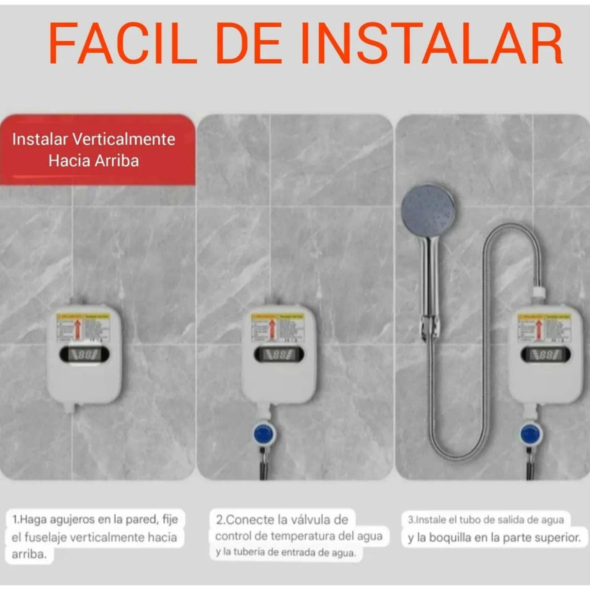 Mini Calentador Agua Portatil Electrico Pantalla Digital 3500 W