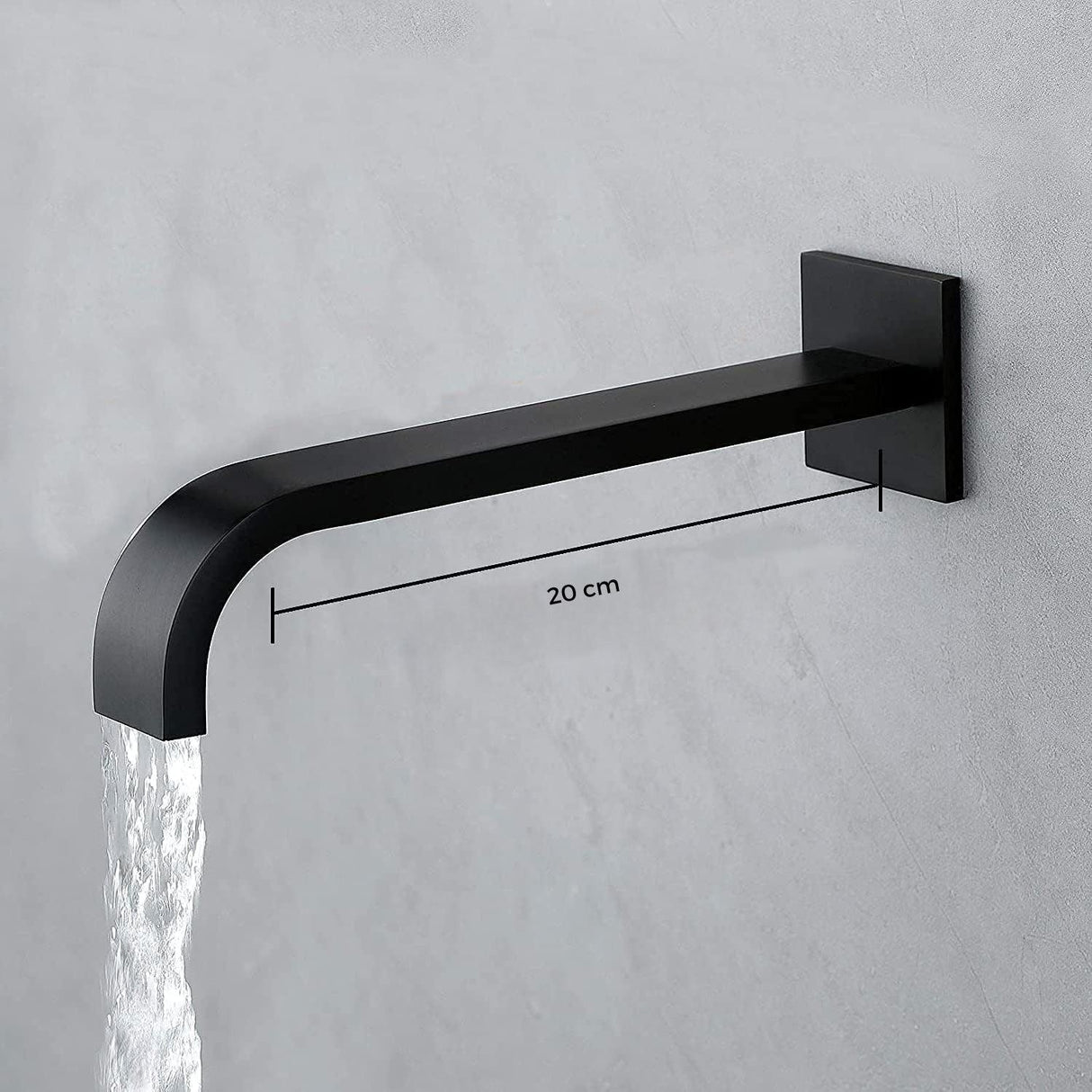 Pico para Tina o Jacuzzi Cuadrado Negro Mate