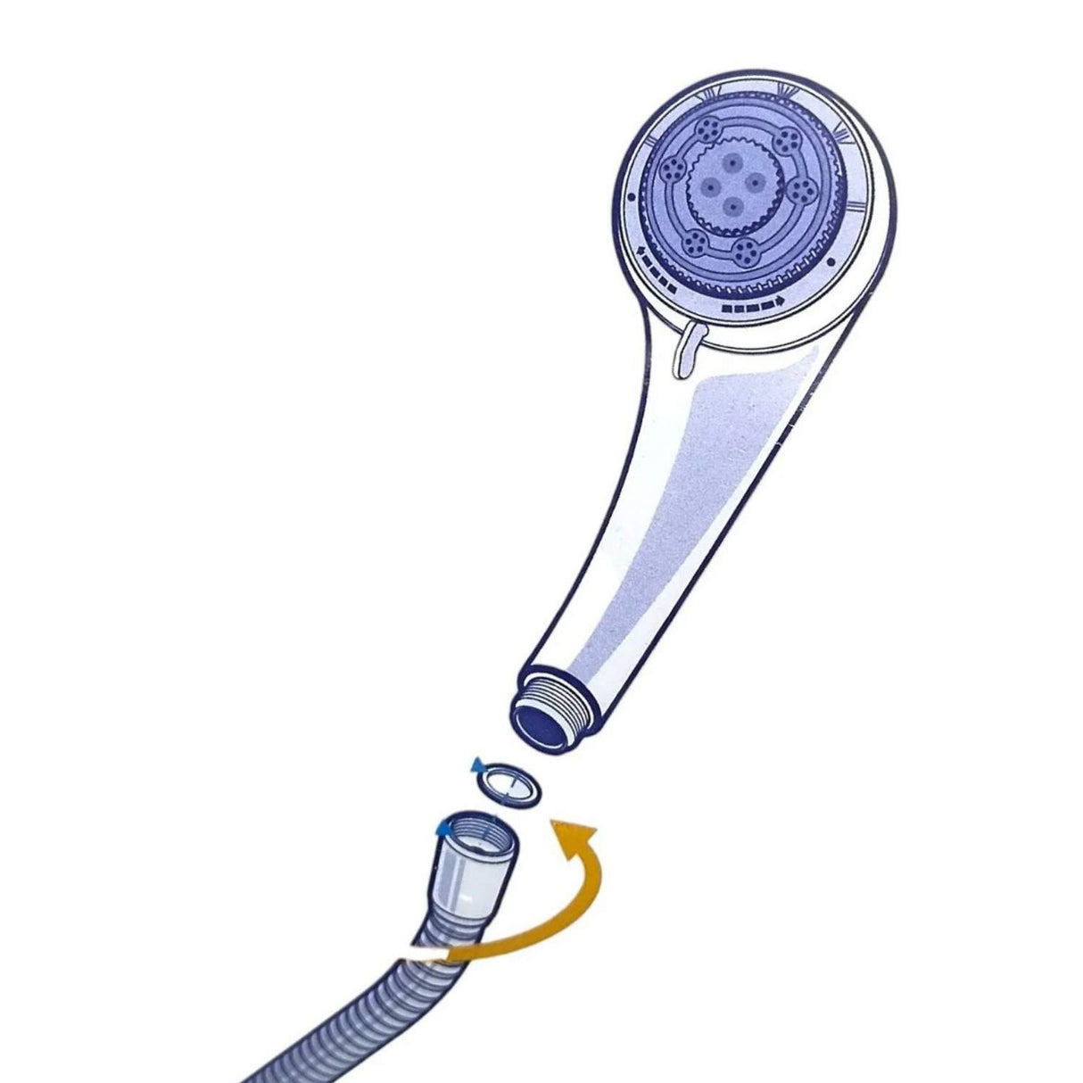 Ducha Teléfono Antisarro 5 Funciones Lluvia Masaje Bruma