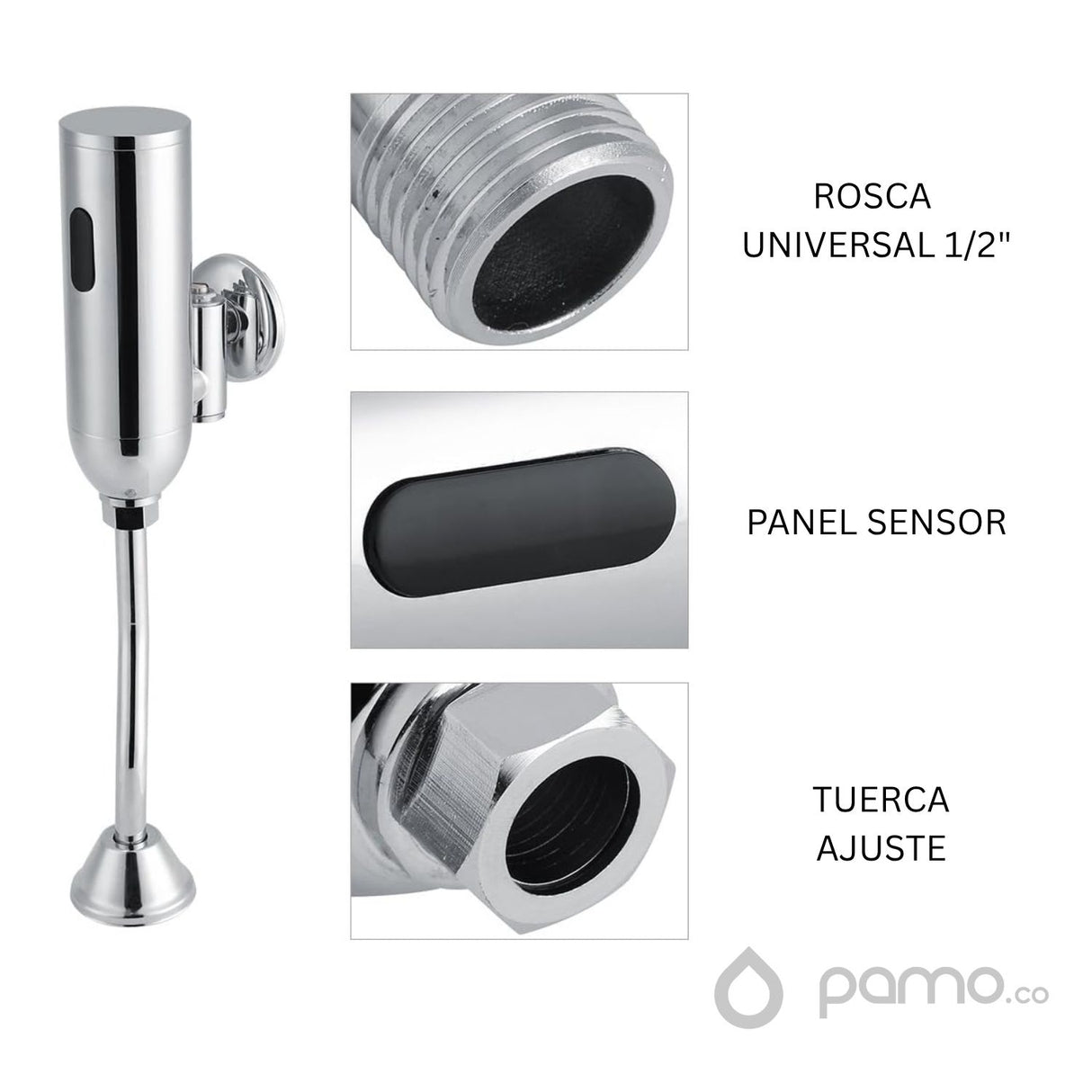 Valvula Descarga Automatica Orinal Sensor Infrarrojo Laton Cromado