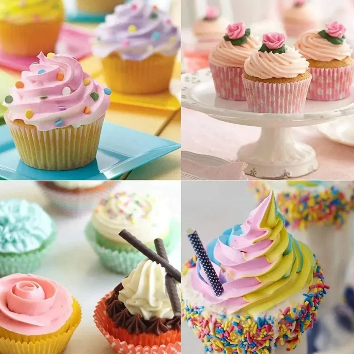 Set Repostería Boquillas Acero Bolsa Silicona Pasteles 8Pcs Manga Pastelera-Cupcakes