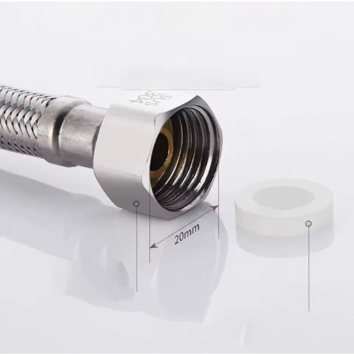 Acople Flexométrico 1/2"x1/2" Acero Inoxidable 1 Metro