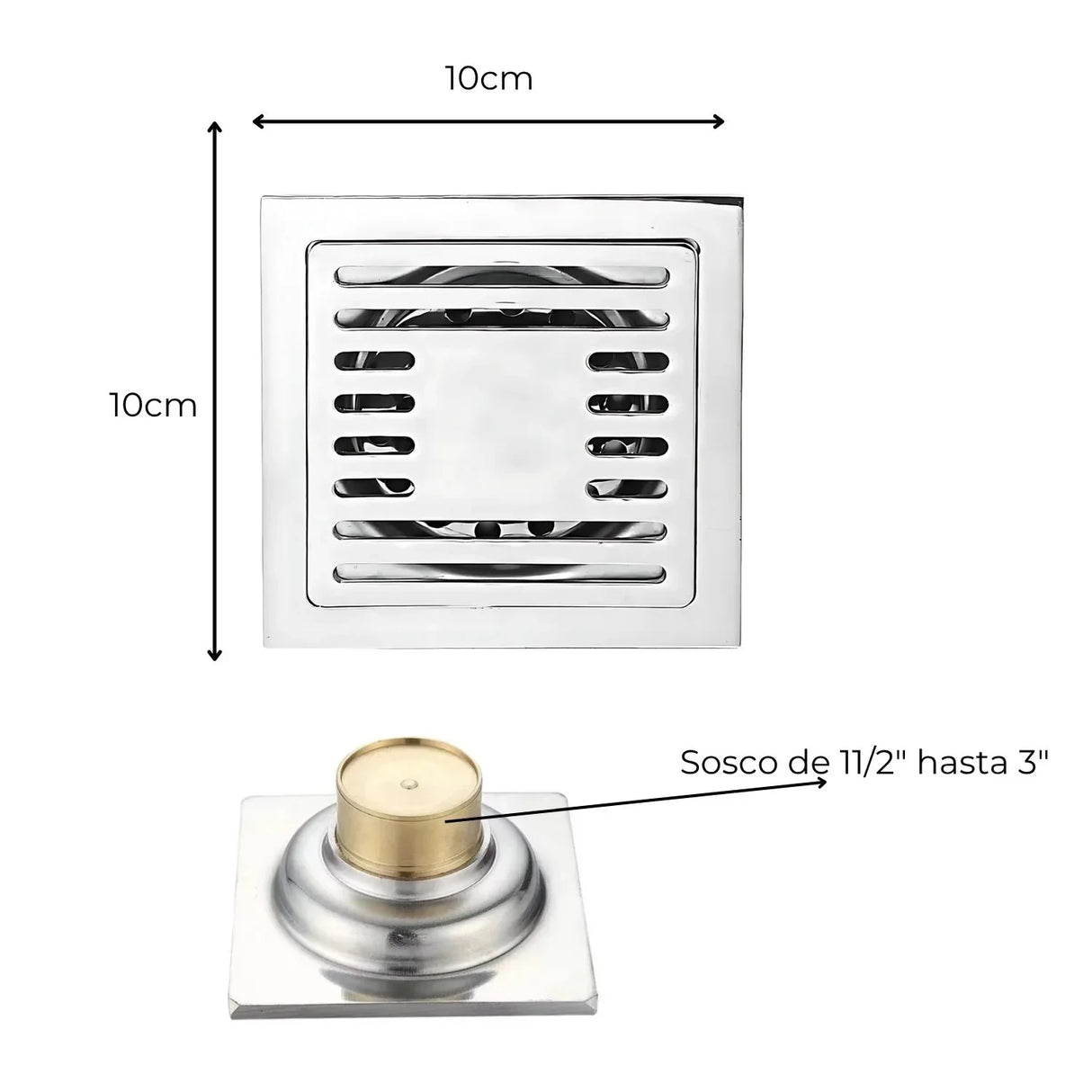 Rejilla Cromada De Piso Acero Inoxidable 10*10 Alta Densidad