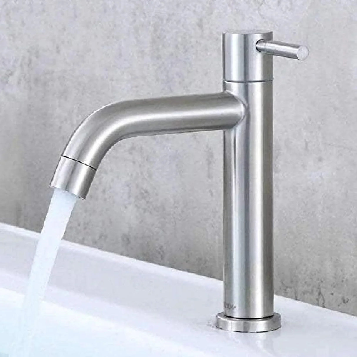 Grifería Llave Lavamanos Baja Satin Agua Fría, Cierre Rapído con Aireador