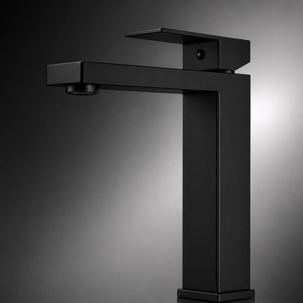 Grifería Alta Monocontrol Paris Negra en Acero Inoxidable 30 cm para Lavamanos