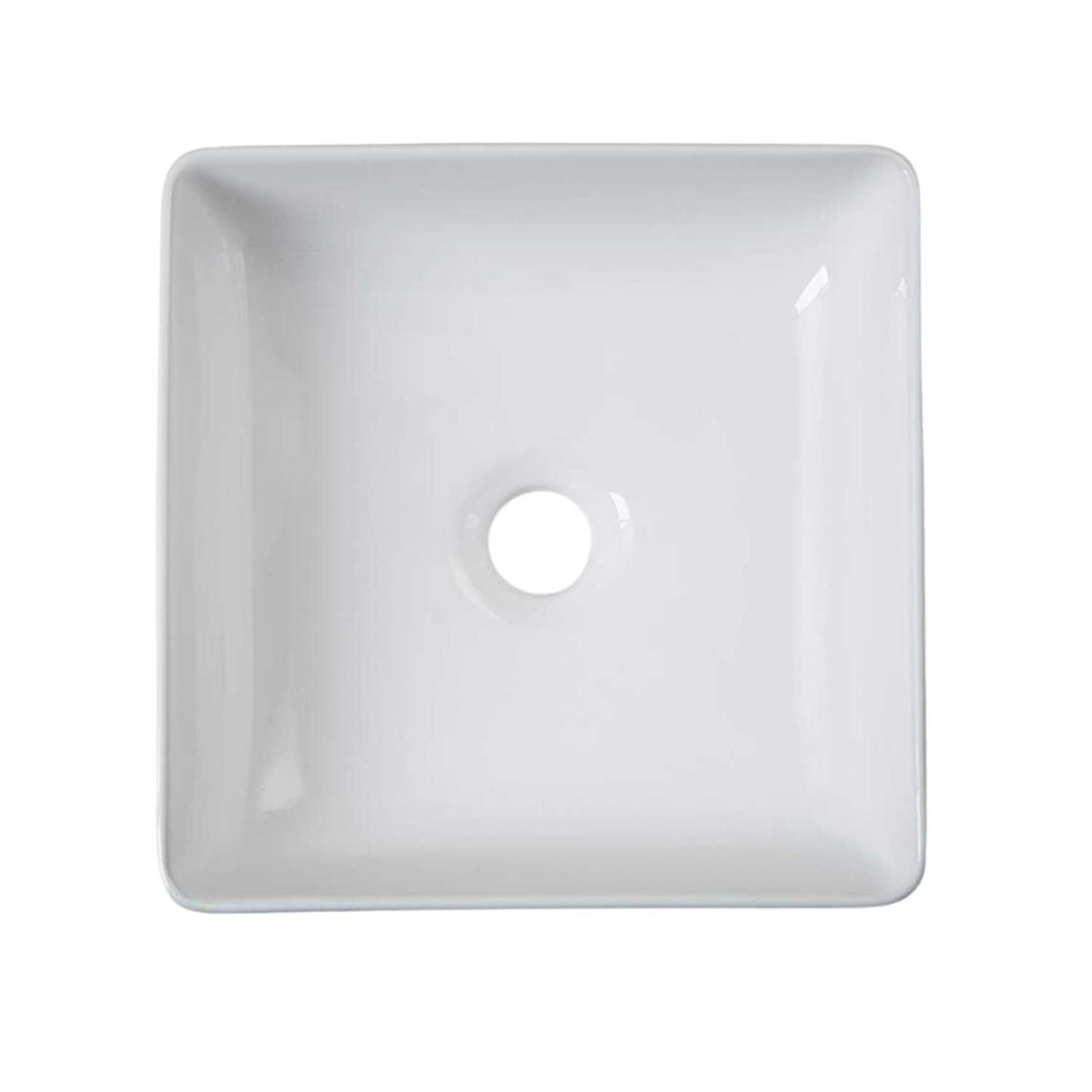 Lavamanos de Sobreponer Cuadrado Cerámico Blanco 39 × 39 cm