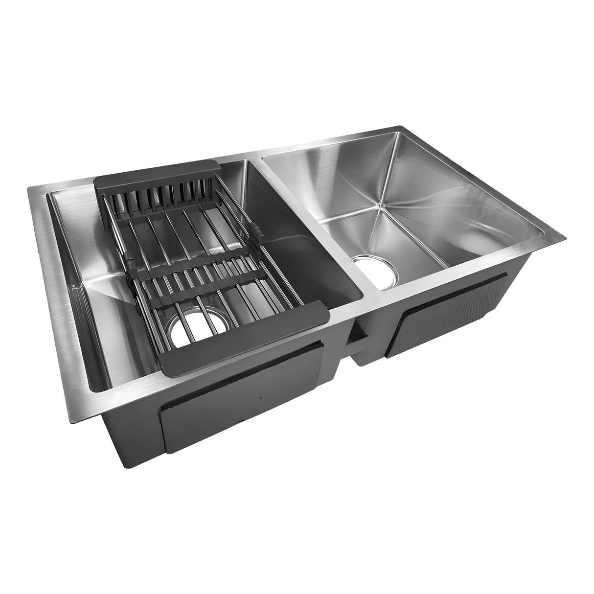 Lavaplatos Doble en Acero 304 Satin 77 x 45 x 21 cm | Alta Resistencia y Diseño Moderno