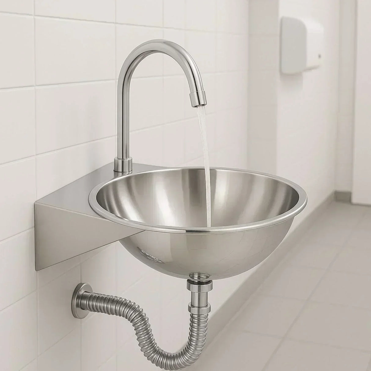 Set Lavamanos Acero Inoxidable 40x42cm + Kit Pedal + Desague