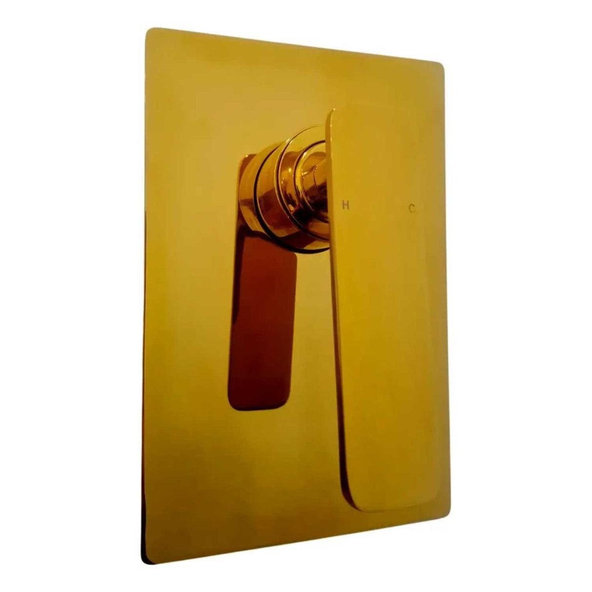 Mezclador Monocontrol Ducha Empotrado Oro Brillante 18x12 cm con Manija 11 cm