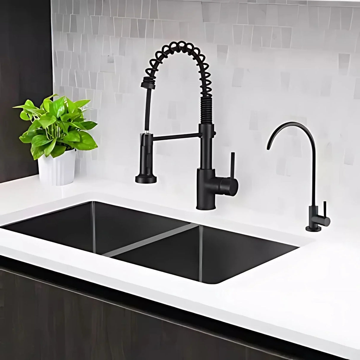 Llave para Filtro de Agua - Negro Mate -ACERO SUS304