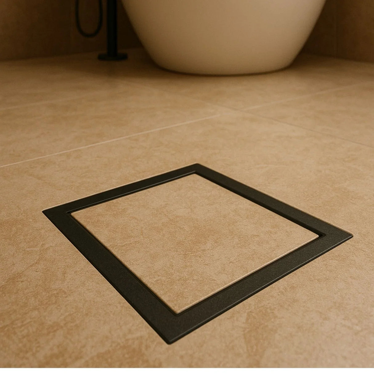 Rejilla Piso Invisible Acero Negro Mate 10X10
