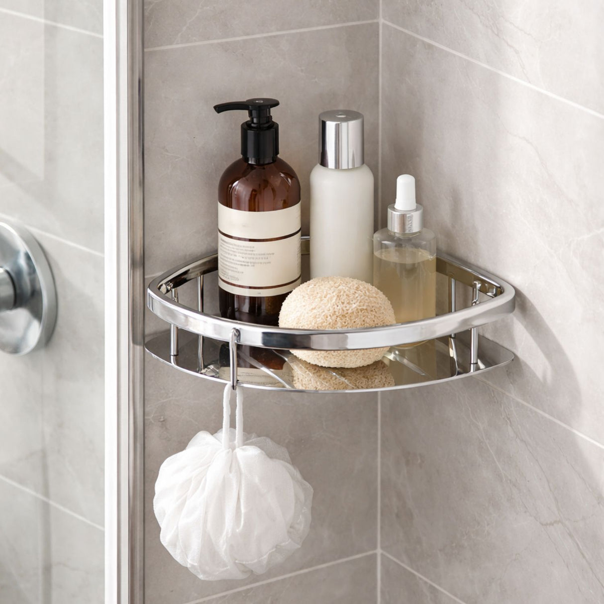 Repisa Jabonera Sencilla para Baño – Organizador de Ducha en Acero Inoxidable Resistente