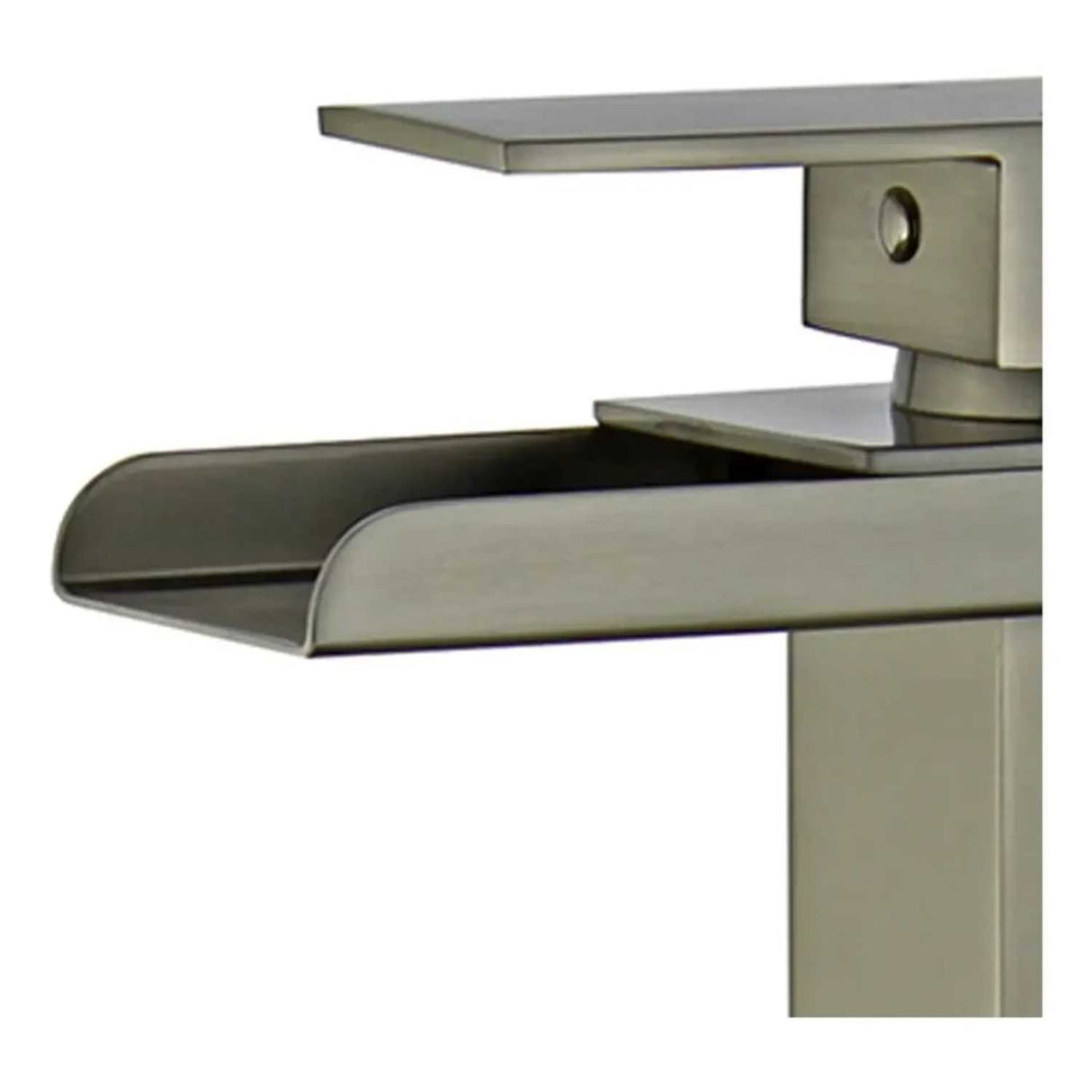 Grifería Monocontrol Lavamanos Alta Cascada Gris Satinado 30 cm Diseño Moderno