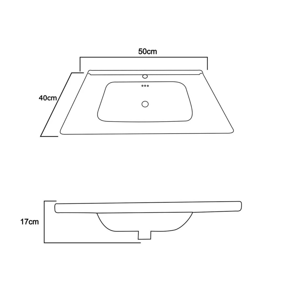 Placa Lavamanos Cerámica Blanca Brillante Vintage 50x40