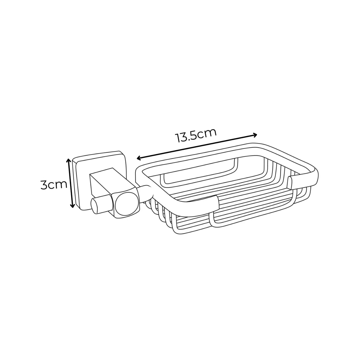 Jabonera Cuadrada de Aluminio Cromado