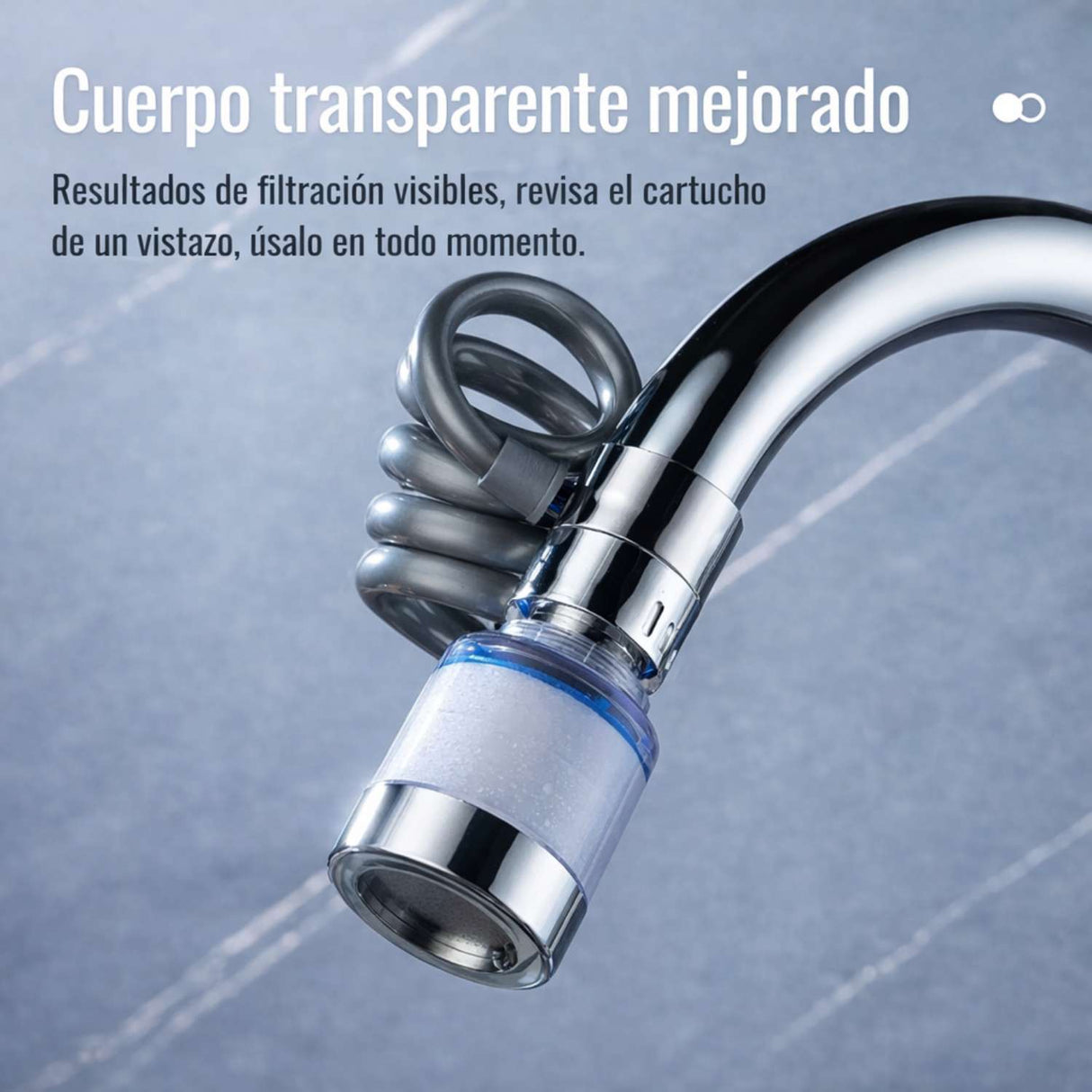 Filtro Purificador de Agua para Grifo con Manguera Flexible