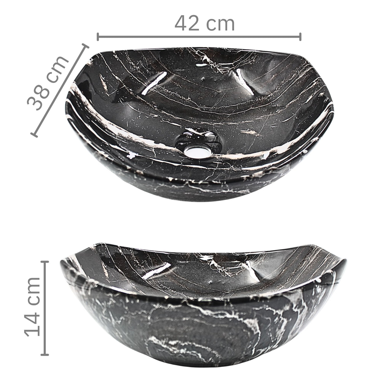 Lavamanos de Sobreponer Ónix en Porcelana 42 × 38 × 14 cm