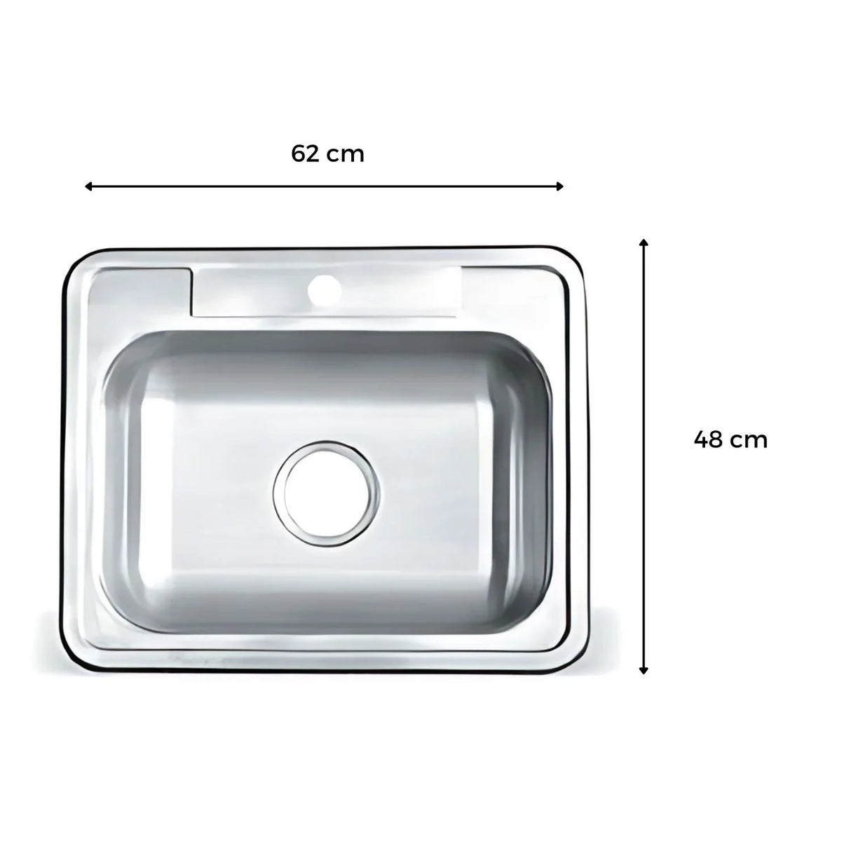 Lavaplatos para Griferia Sobre Poner Acero Inoxidable 62*48 1 hueco