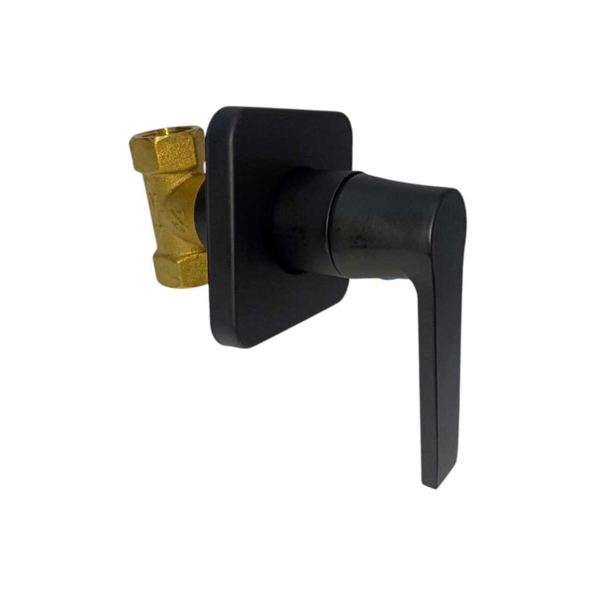 Registro Ducha Negro Cuadrado Agua Fria Cierre Rapido,griven Acabado Mate